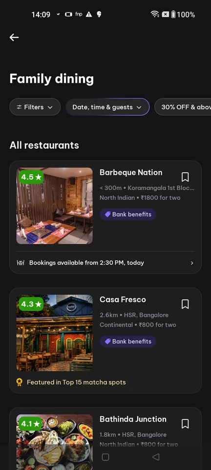 District: Open date, time and guests