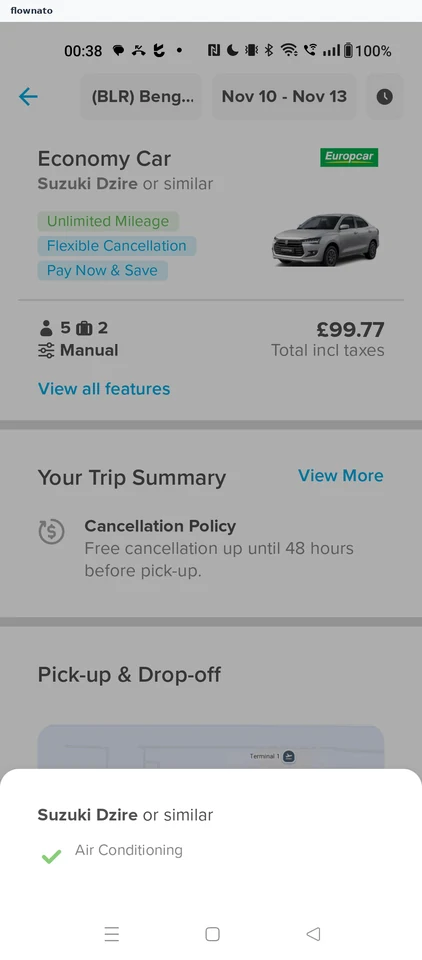 Hopper: Car rental offer and checkout