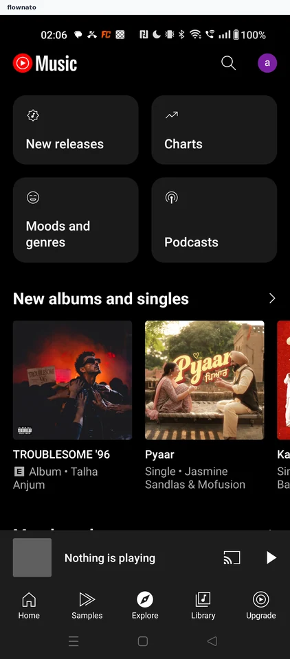 YouTube Music: Explore tab