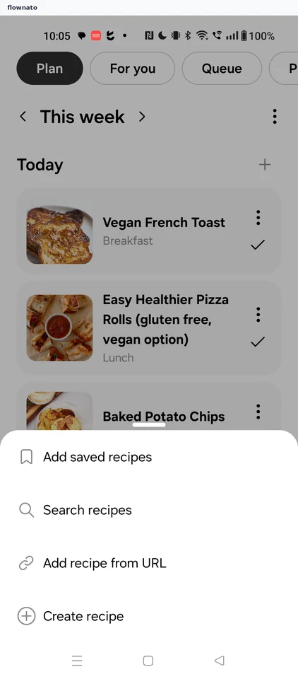 Samsung Food: Add menu