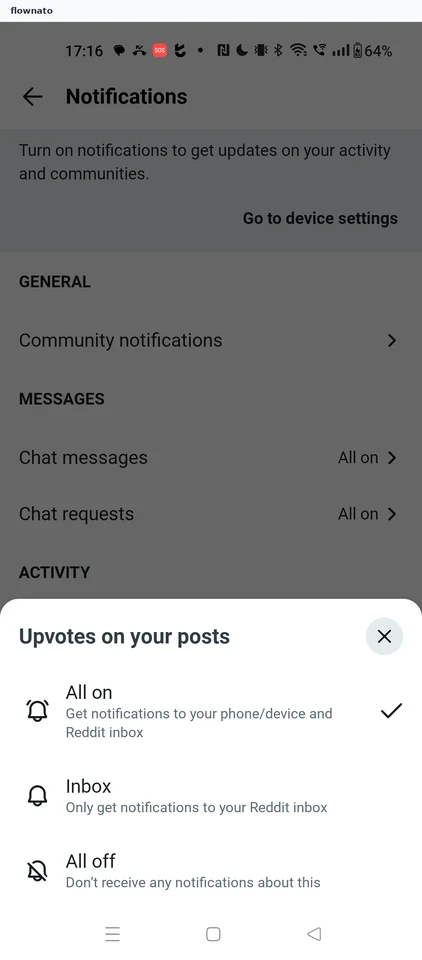 Notification level sheet