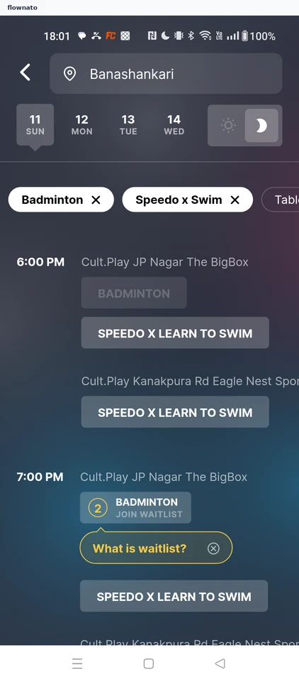 cult.fit: Swim slots added