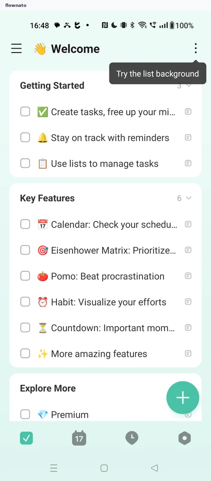 TickTick: Welcome list