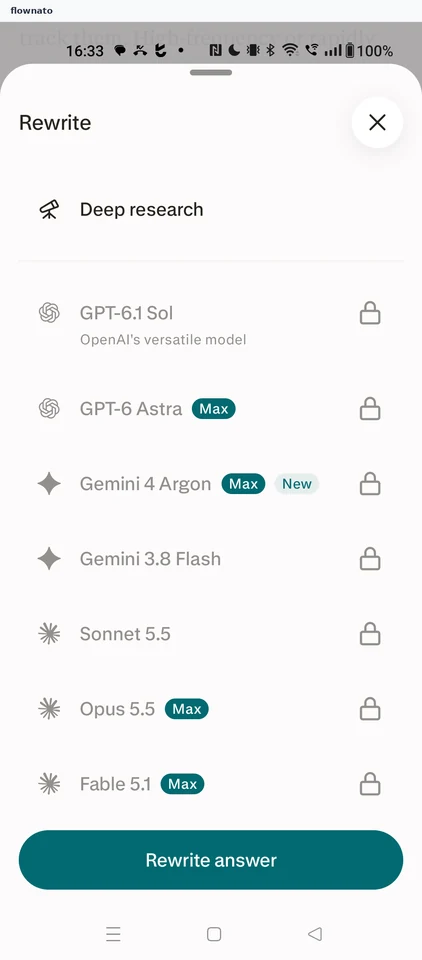 Perplexity: Rewrite options sheet