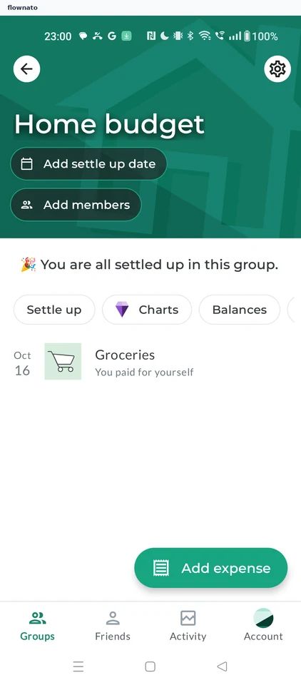 Splitwise: Expense in the list
