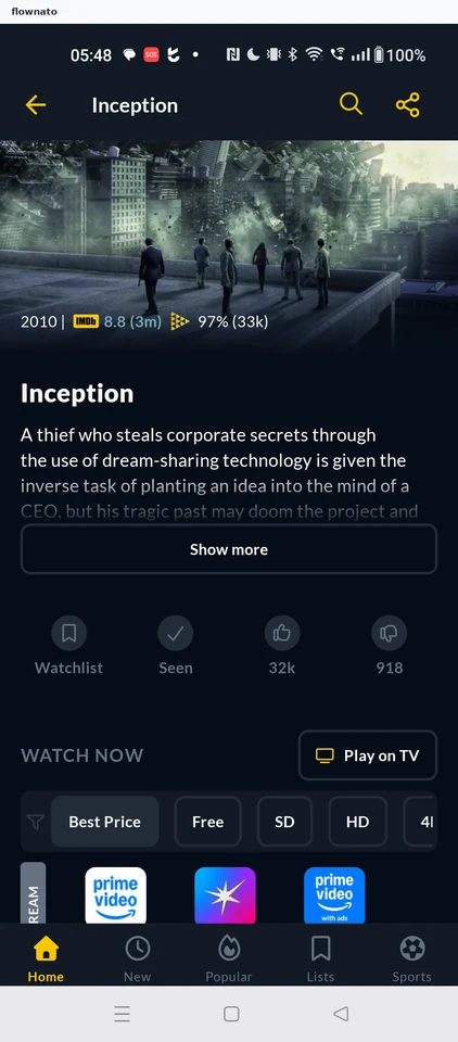 JustWatch: Title detail