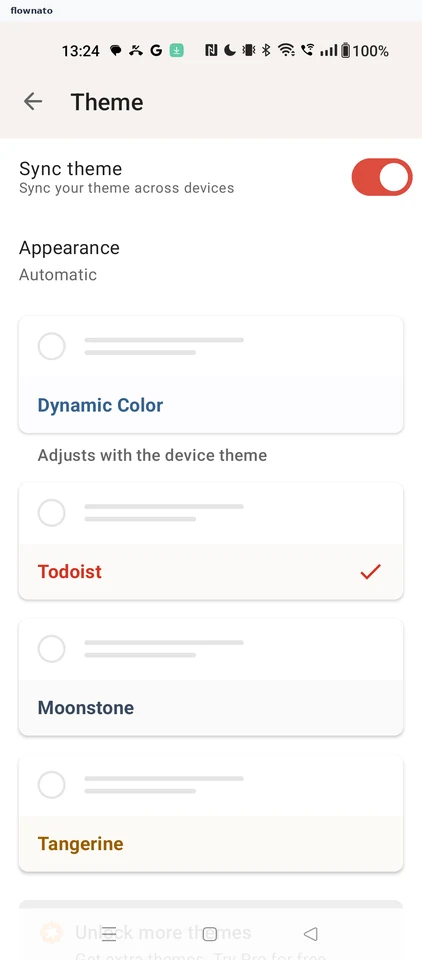 Todoist: Theme options