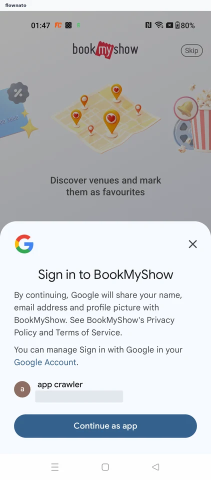 BookMyShow: Confirm your Google account