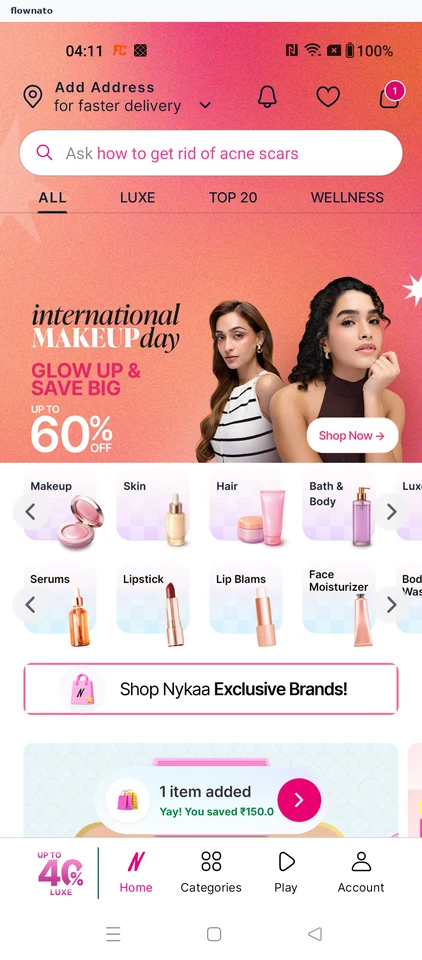 Nykaa: Open the shopping bag
