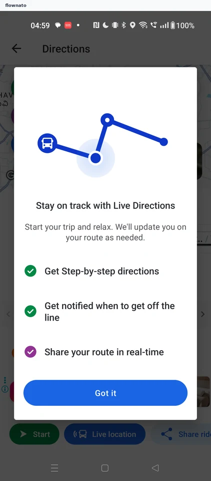 Moovit: Live Directions start prompts