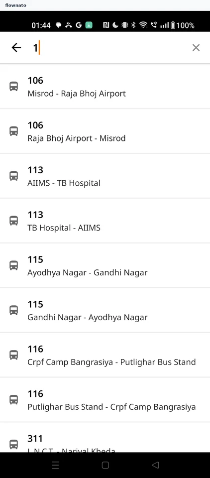 Chalo: Bus search