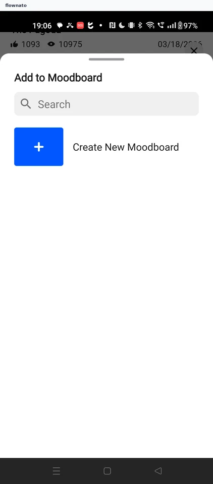 Behance: Add to Moodboard sheet