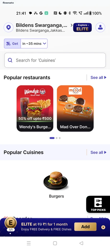 EatSure: Choose a restaurant