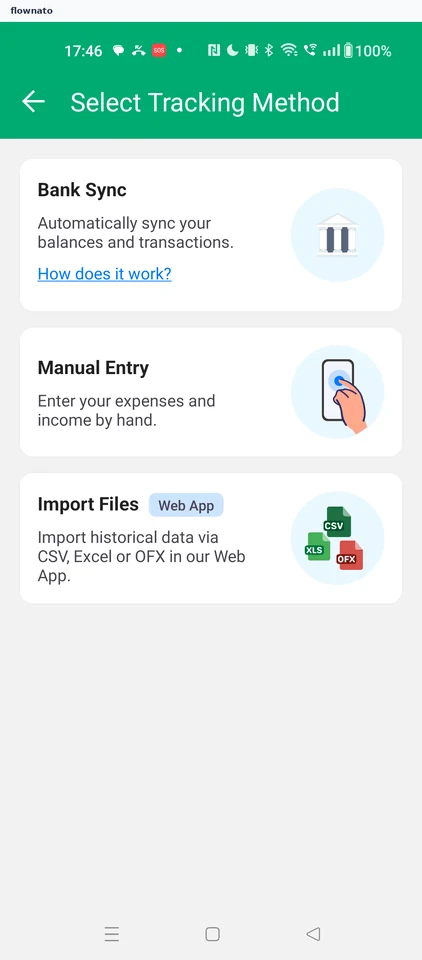 Wallet: Select account tracking method