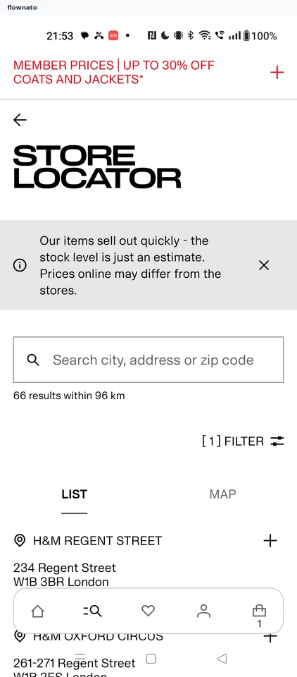 H&M: Store locator