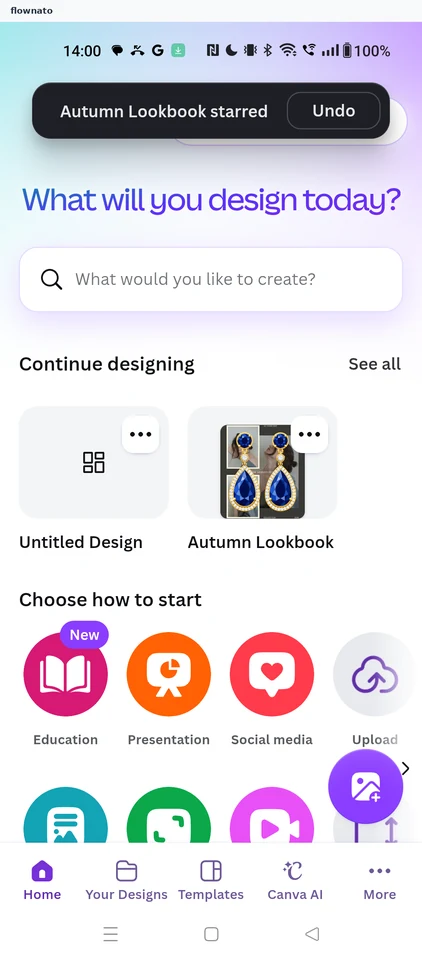 Canva: Design starred