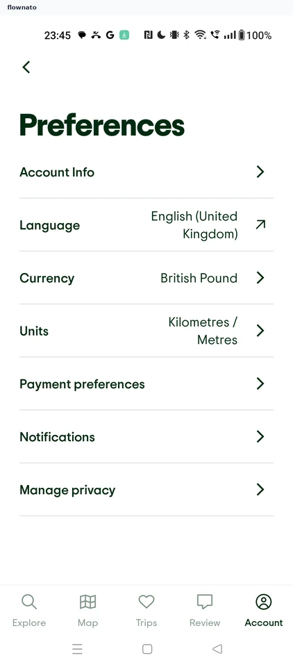 Tripadvisor: Preferences