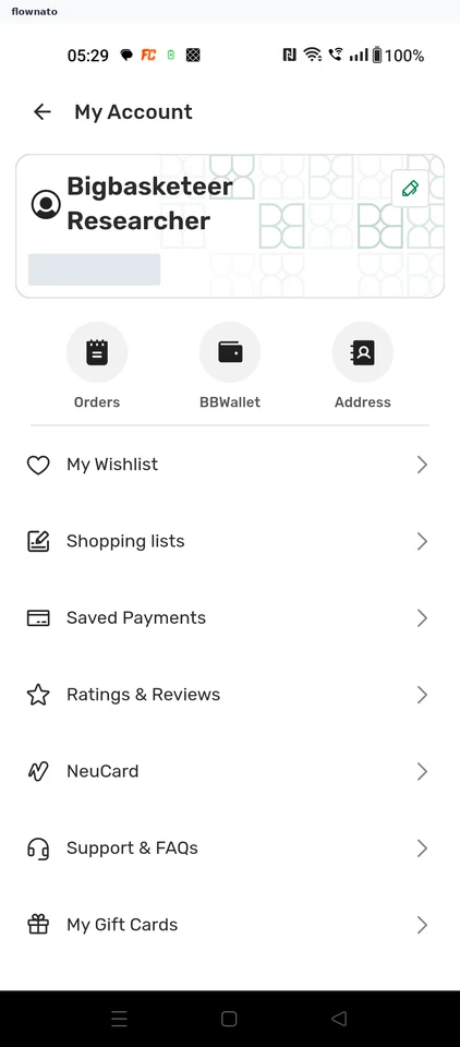 bigbasket My account