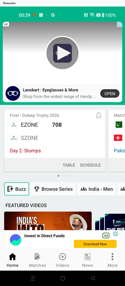 Cricbuzz: Open the videos section
