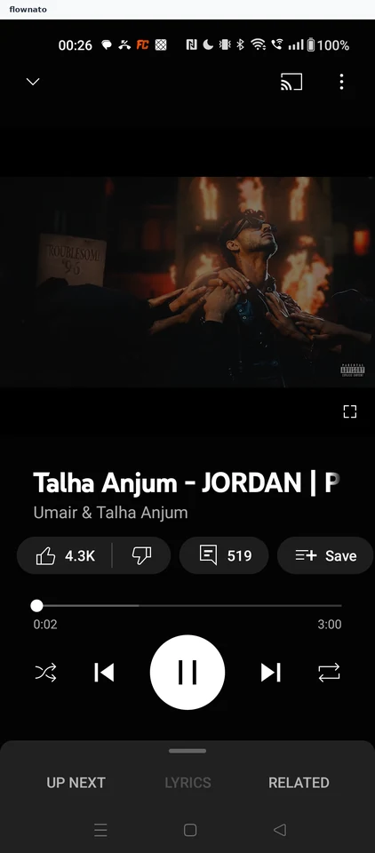 YouTube Music: Chosen track plays