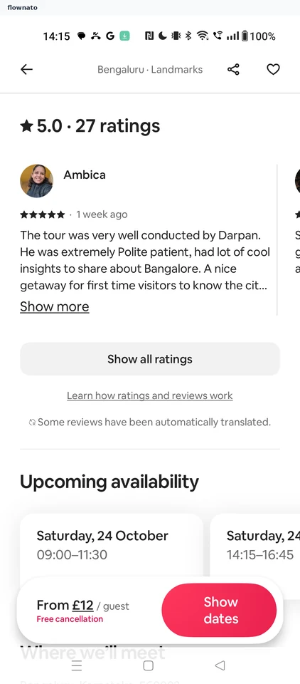 Airbnb: Ratings section
