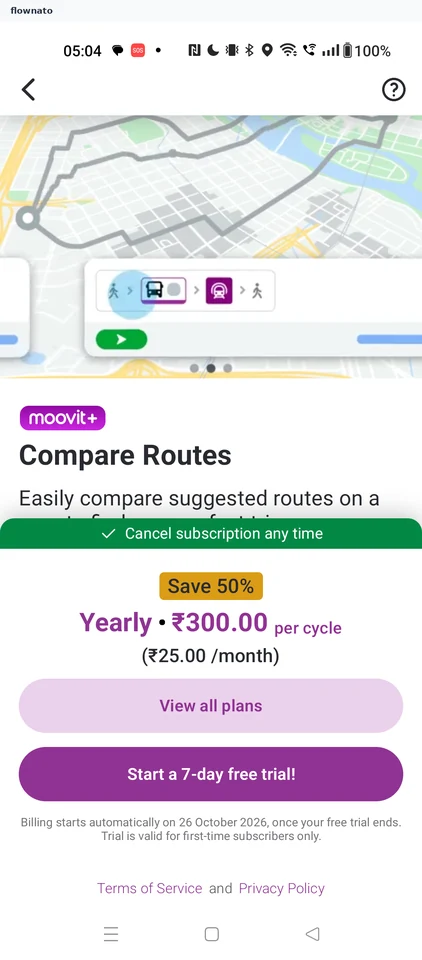 Moovit: Moovit+ subscription paywall