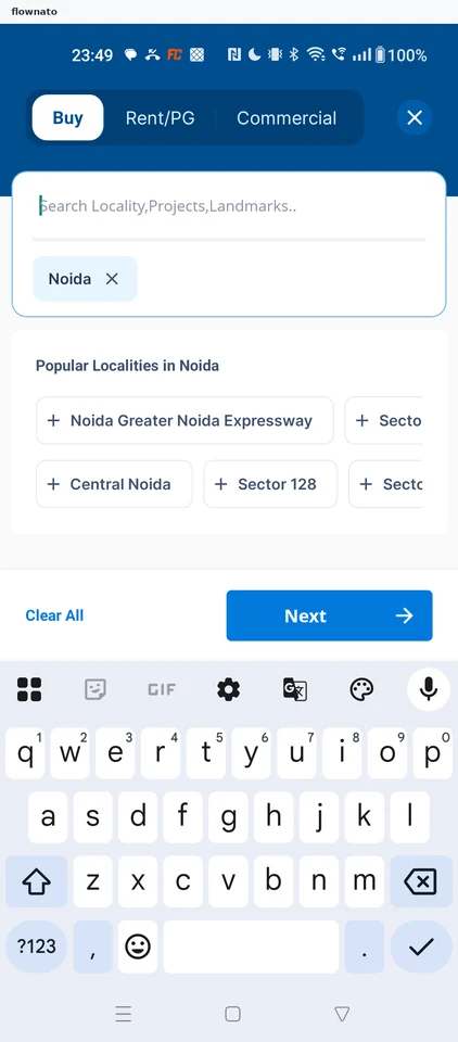 99acres: Add a locality
