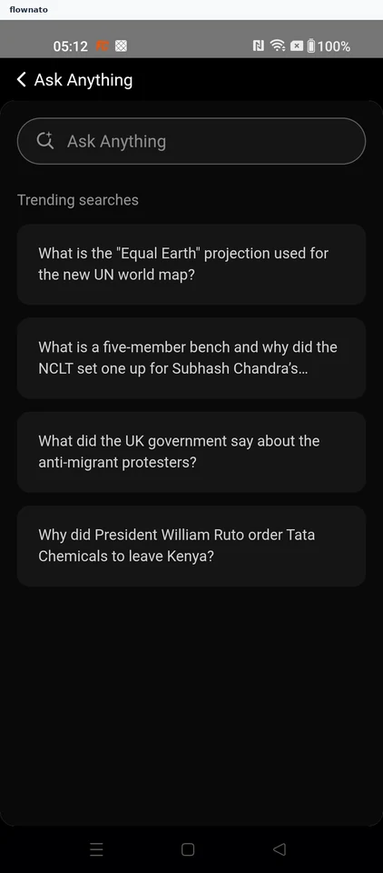 Inshorts: Select a trending question