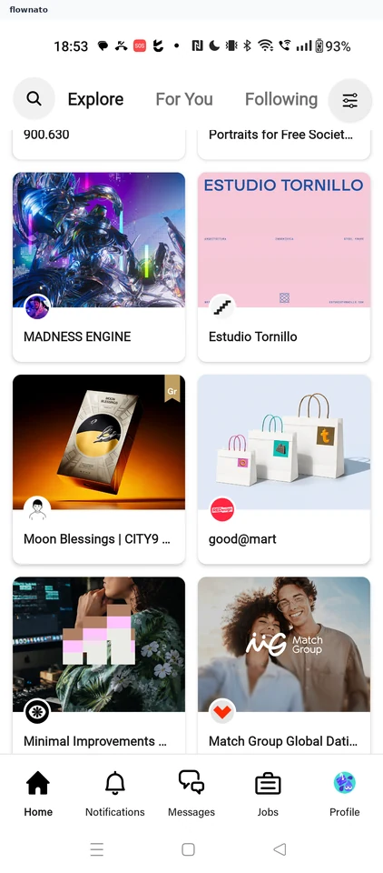 Behance: Explore feed