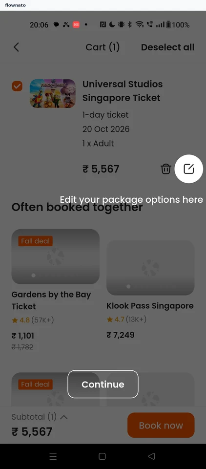 Klook: Cart