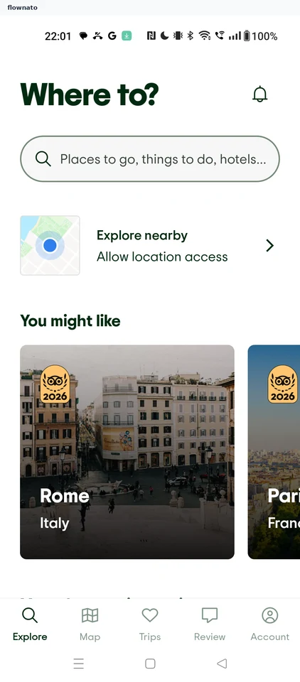 Tripadvisor: Explore home