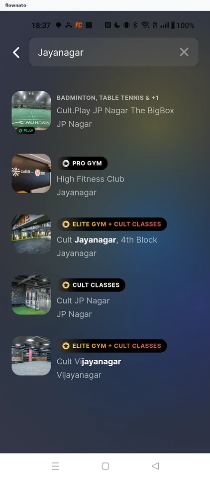 cult.fit: Search results