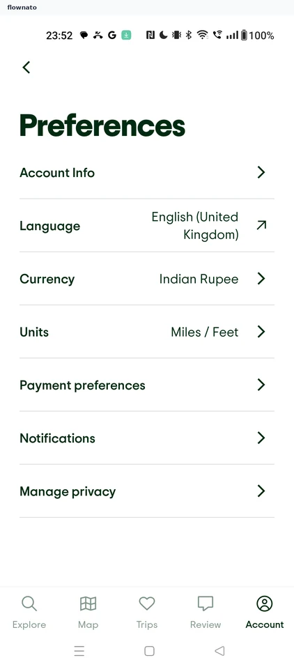 Tripadvisor: Preferences