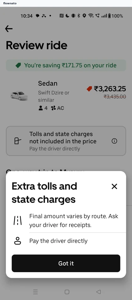 Uber: Review ride