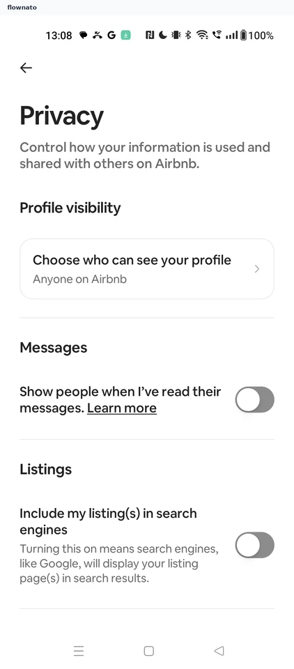 Airbnb: Read receipts off