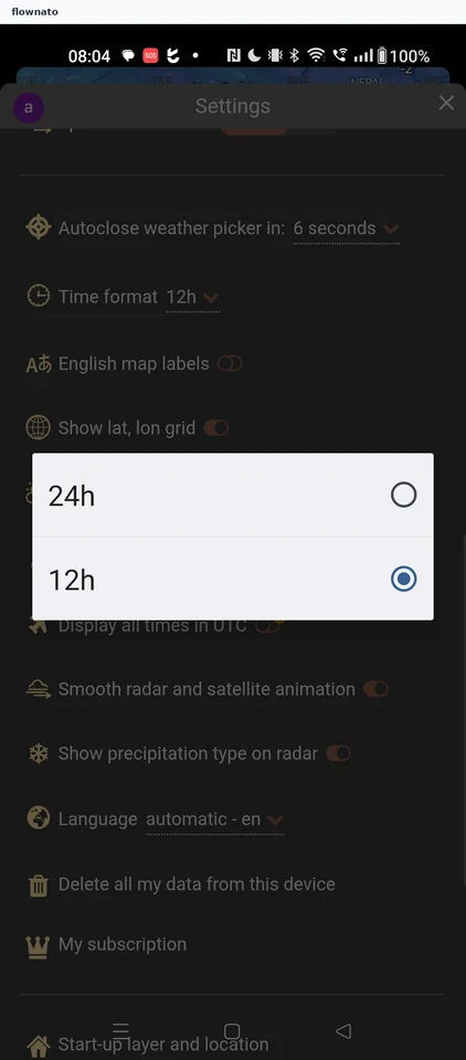Windy: App settings