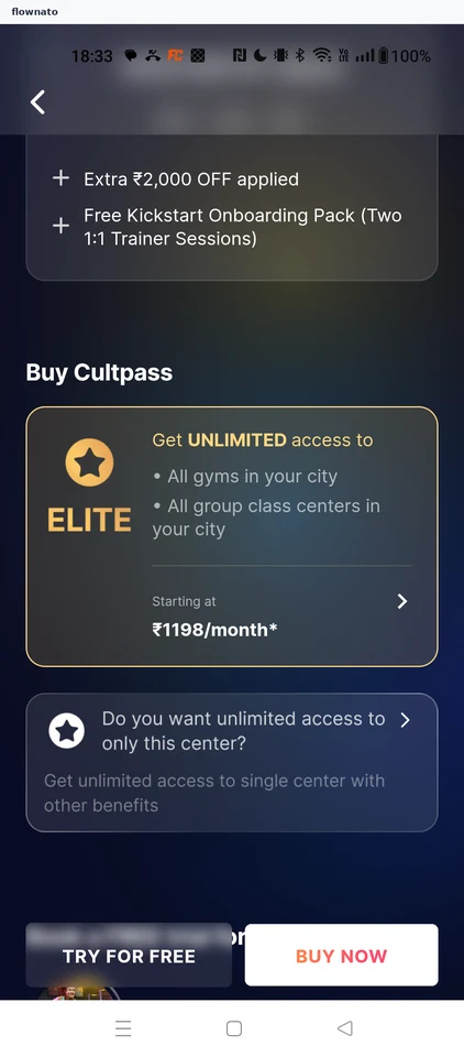cult.fit: Membership options