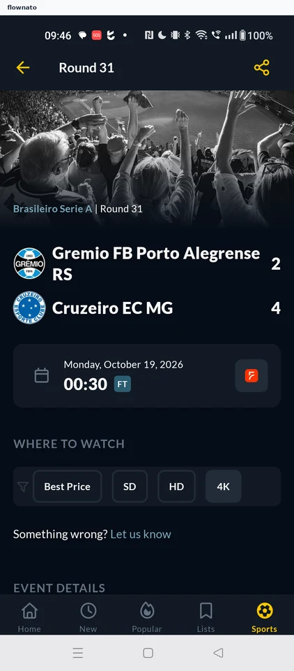 JustWatch: Match detail
