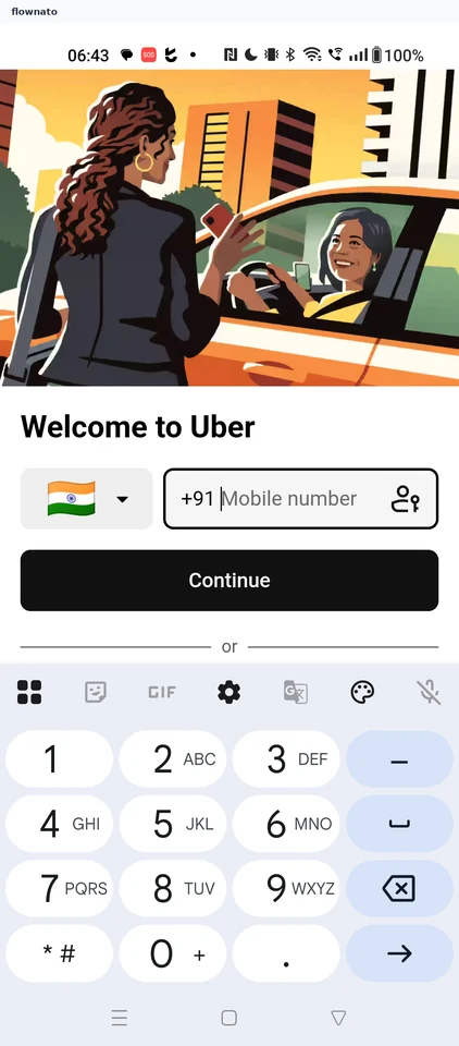 Uber: Welcome to Uber sign-in
