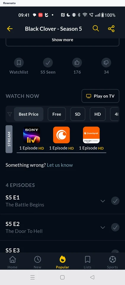 JustWatch: Season detail