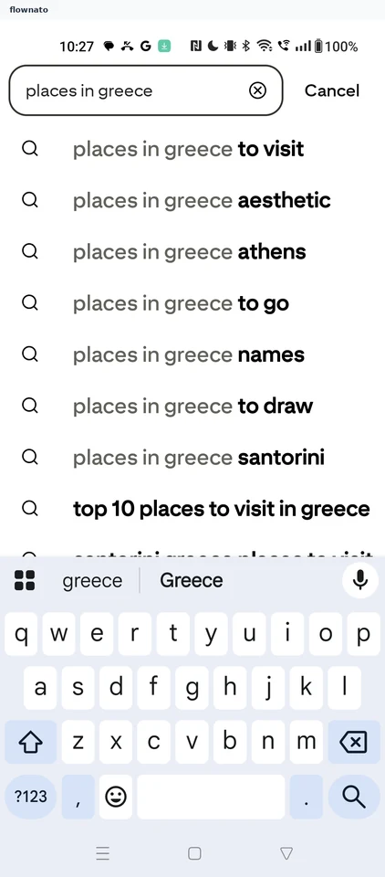 Pinterest: Type a query
