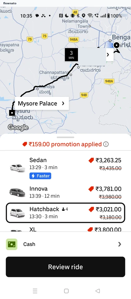 Uber: Ride options