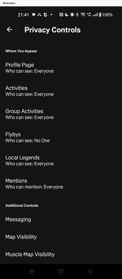 Strava: Privacy Controls