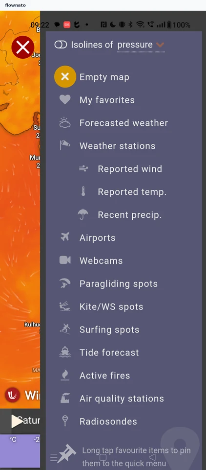 Windy: Menu