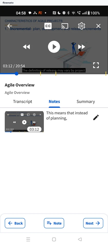 Coursera: Note saved