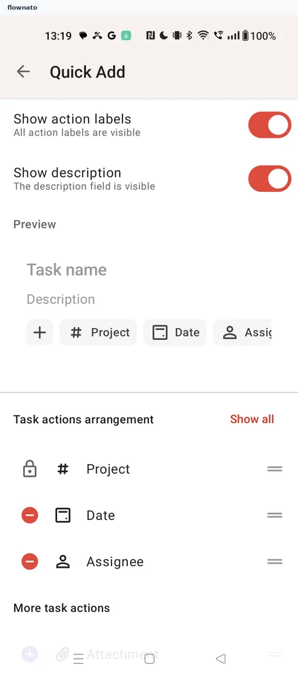 Todoist: Description shown