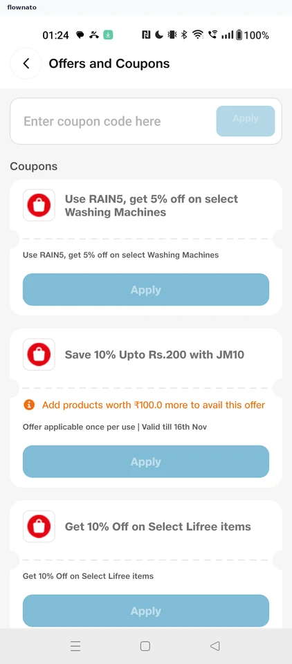 Offers and coupons
