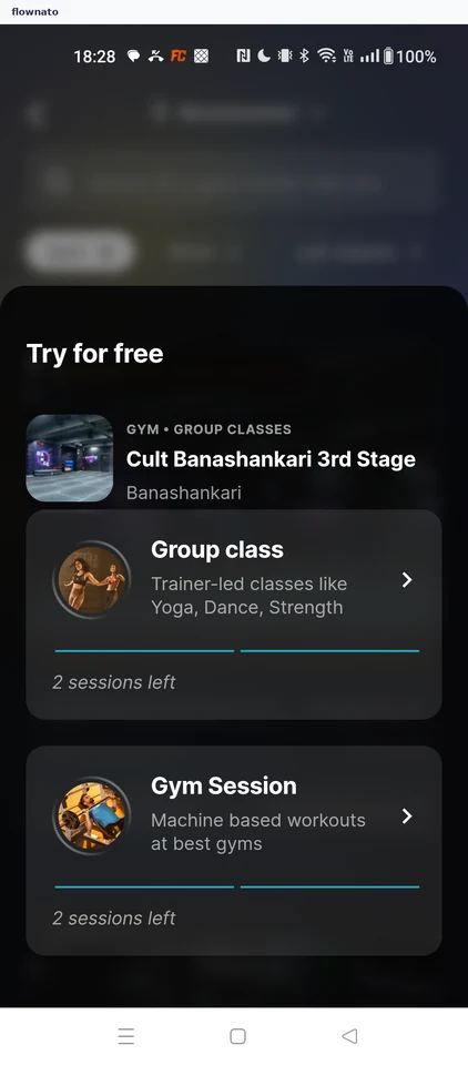 cult.fit: Choose trial type