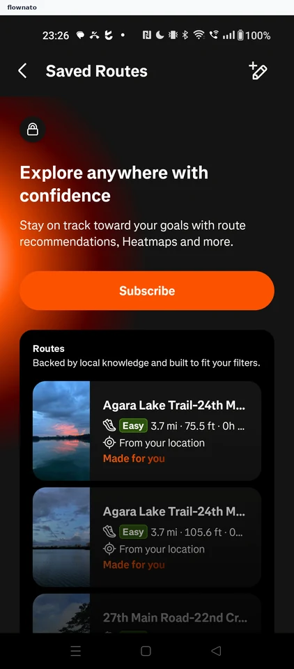 Strava: Saved Routes