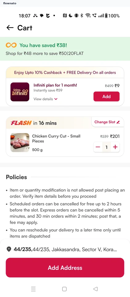Licious: Cart